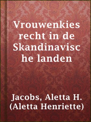 cover image of Vrouwenkiesrecht in de Skandinavische landen
